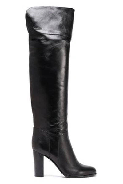 Shop Sergio Rossi Leather Over-the-knee Boots In Black