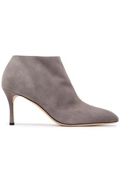 Shop Sergio Rossi Royal Suede Ankle Boots In Taupe