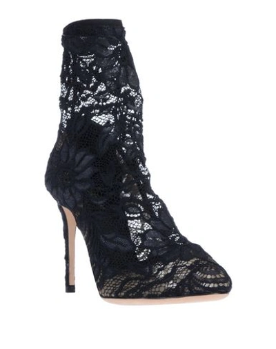 Shop Dolce & Gabbana Woman Ankle Boots Black Size 7.5 Polyamide, Nylon, Elastane, Viscose