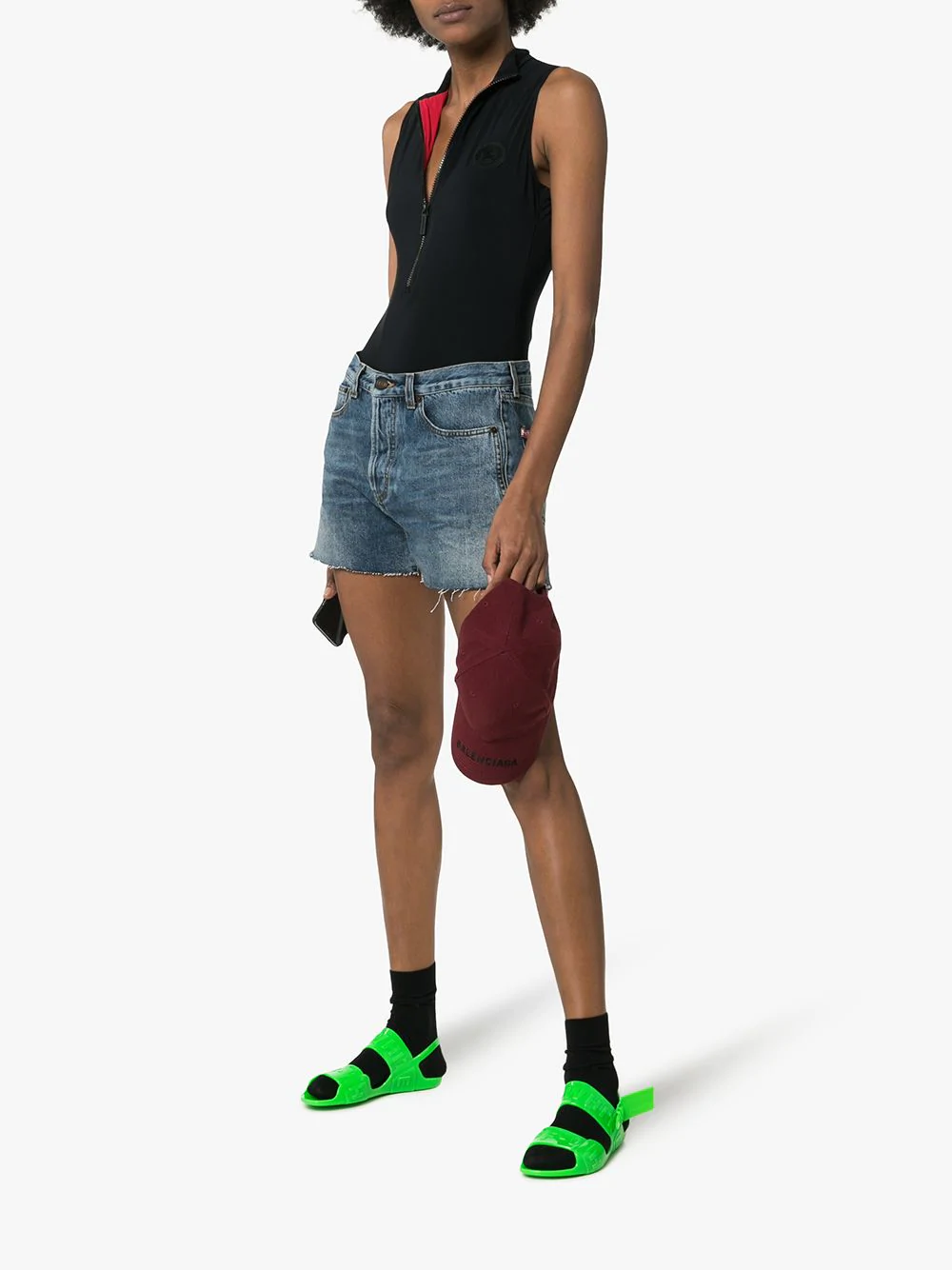 off white jelly sandals blue