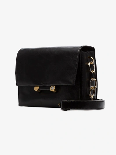 Shop Marni Black Small Chain Strap Leather Shoulder Bag