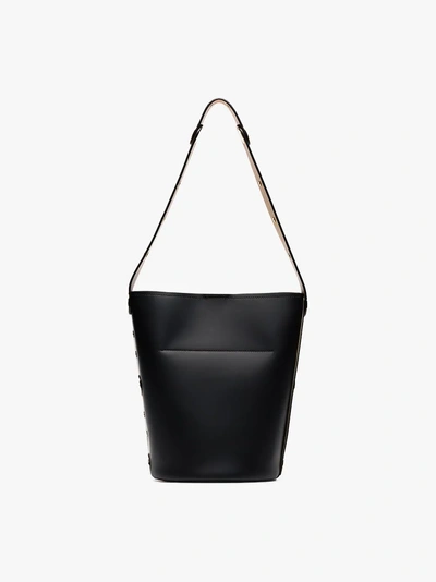 Shop Marni Black And Burgundy Leather Bucket Bag In Z2b13 Burgundy/black