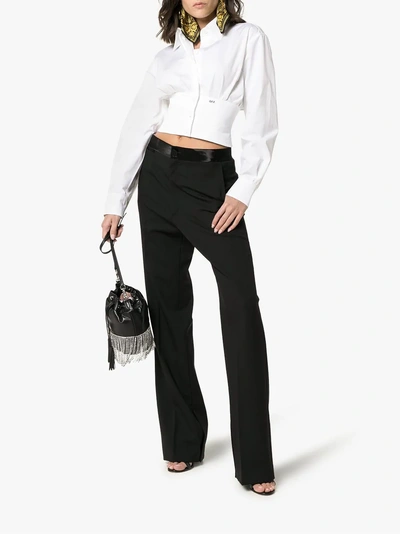 Shop Off-white Collared Lace Up Back Shirt
