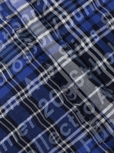 Shop Acne Studios Karierter Schal In Blue/white
