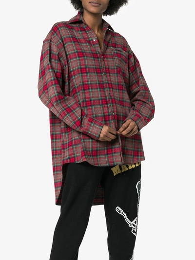 Shop Vetements Oversized Cotton Checked Button Down Shirt In Multicoloured