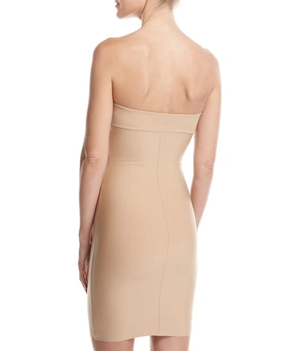 Commando Two-faced Tech Strapless Control Shapewear Slip In Beige