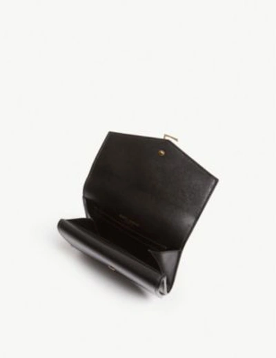Shop Saint Laurent Womens Black Sulpice Leather Wallet