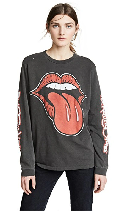 Shop Madeworn Rolling Stones Long Sleeve Tee In Black Pigment