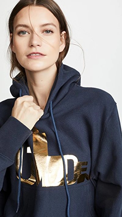 Shop Golden Goose Magda Hoodie In Dark Navy/golden