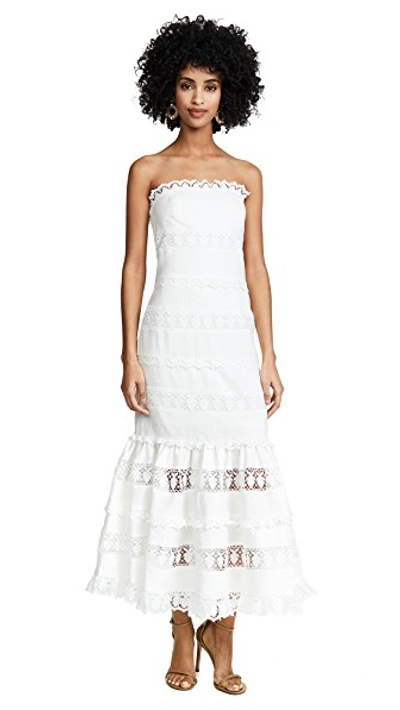 Shop Zimmermann Linen Panel Dress In Ivory