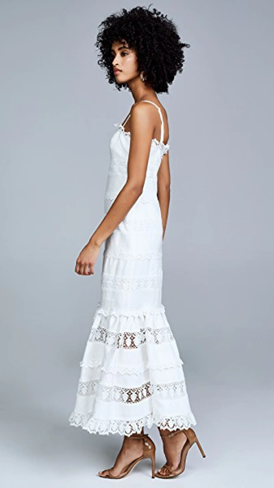 Shop Zimmermann Linen Panel Dress In Ivory