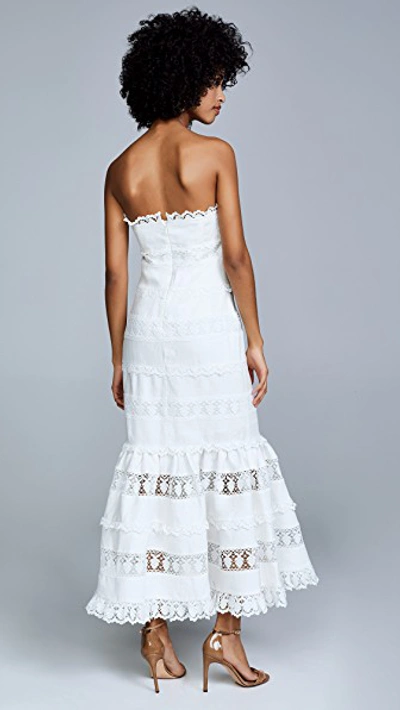 Shop Zimmermann Linen Panel Dress In Ivory