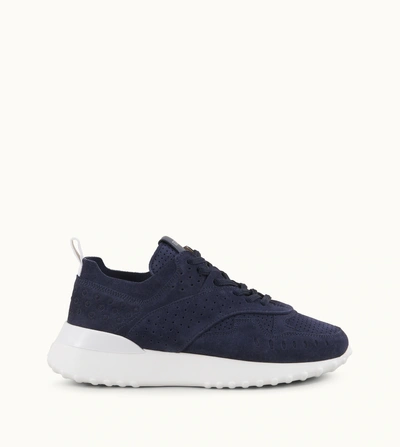Shop Tod's Sneakers In Suede In Blue