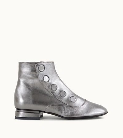 Shop Tod's Ankle Boots In Leather In Grey