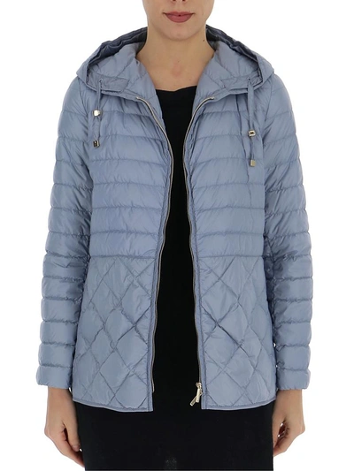 Shop Max Mara Quilted Padded Jacket In Blue