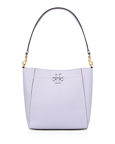 Shop Tory Burch Mcgraw Leather Hobo In Pale Violet/gold