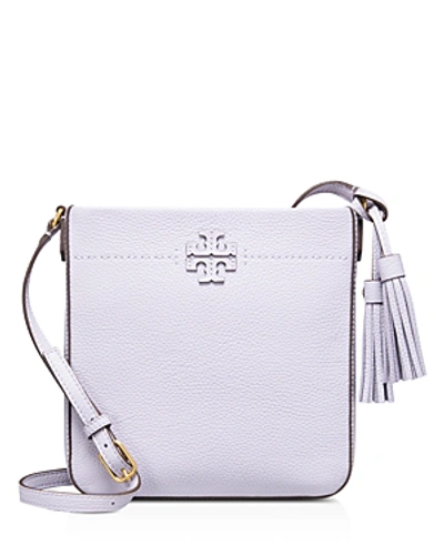 Shop Tory Burch Mcgraw Leather Swingpack In Pale Violet/gold