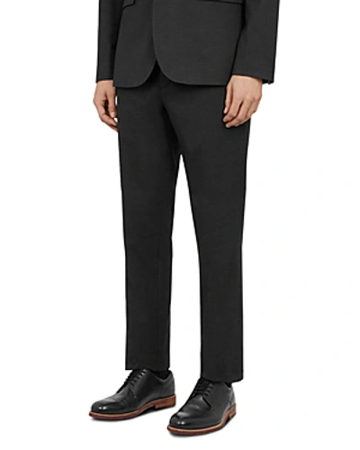 Shop Ted Baker Gorktro Textured Semi-plain Regular Fit Trousers In Charcoal