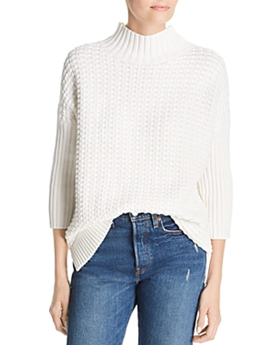Shop French Connection Cotton Popcorn-knit Sweater In Summer White
