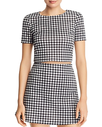 Shop Aqua Gingham Cropped Top - 100% Exclusive In Black/white