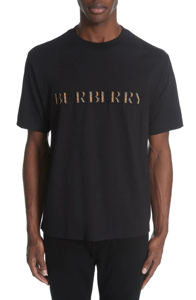 Shop Burberry Sabeto Embroidered Logo Tee In Black