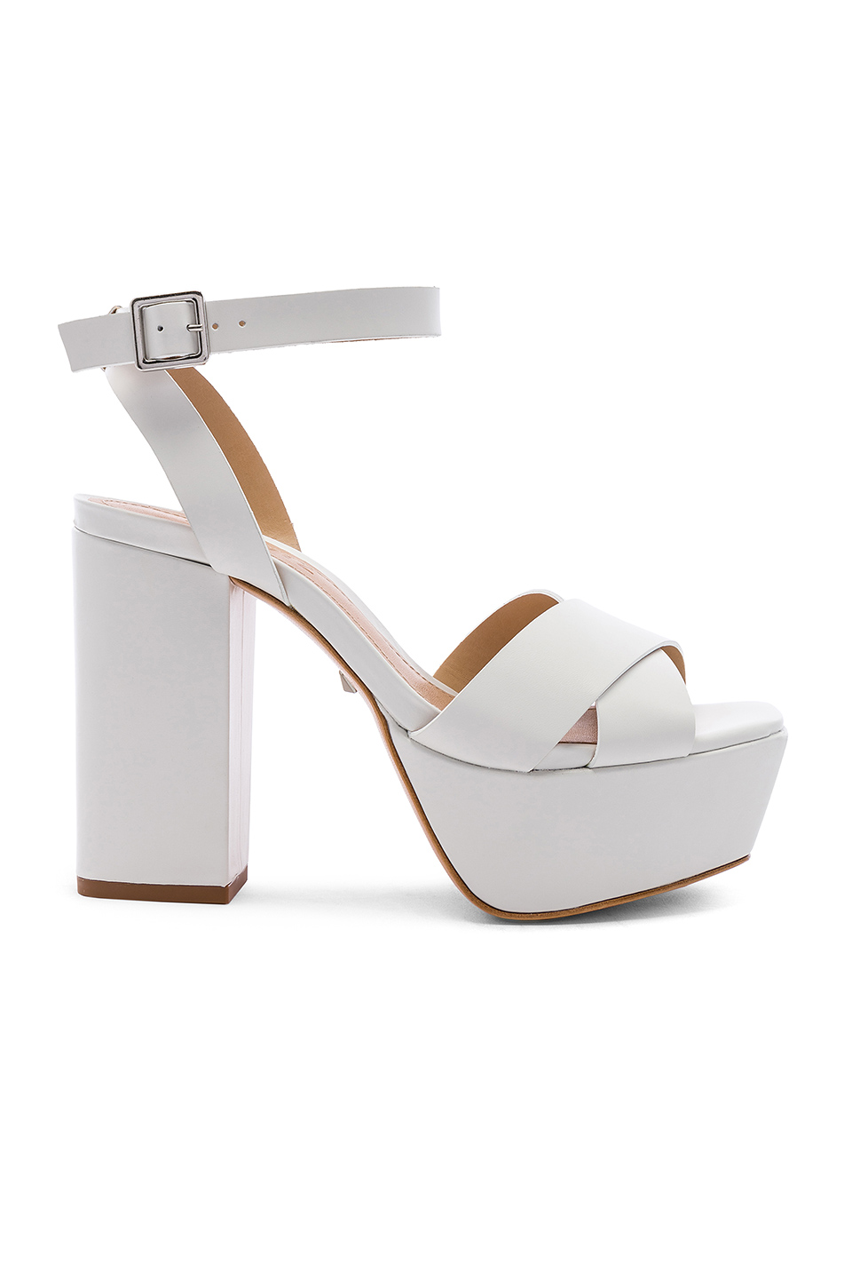 white platform sandals heels