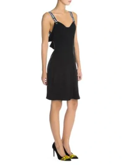 Shop Off-white Logo Bow-back Dress In Black