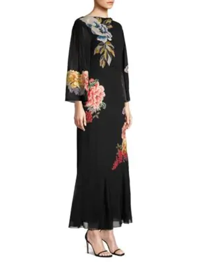 Shop Etro Floral Embroidered Dress In Black