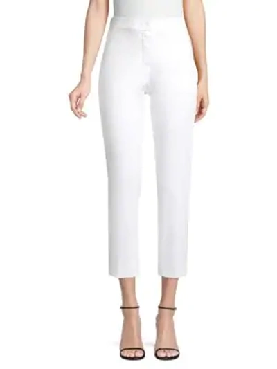 Shop Max Mara Women's Papy Cropped Pants In Optical White