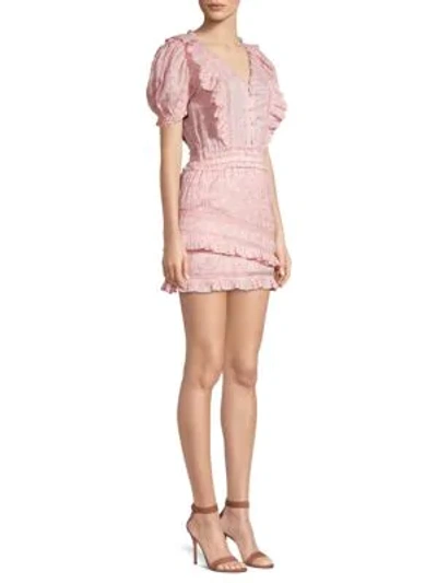 Shop Loveshackfancy Sutton Ruffle Cotton Dress In Rosemist