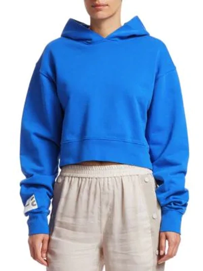 Shop Artica Arbox Cropped Hooded Sweatshirt In Blue
