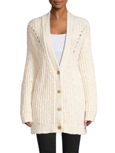 Shop Atm Anthony Thomas Melillo Chunky Knit Cardigan In Oatmeal