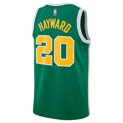 Shop Nike Men's Boston Celtics Nba Gordon Hayward Earned Edition Swingman Jersey In Green