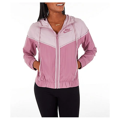 Shop Nike Women's Sportswear Woven Windrunner Jacket In Pink Size Small 100% Polyester