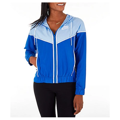 Shop Nike Women's Sportswear Woven Windrunner Jacket In Blue Size Small 100% Polyester