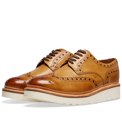 Shop Grenson Archie V Brogue In Brown