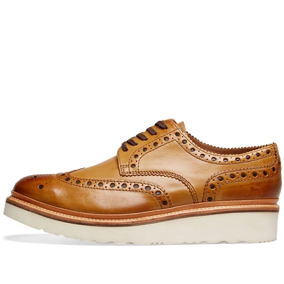 Shop Grenson Archie V Brogue In Brown