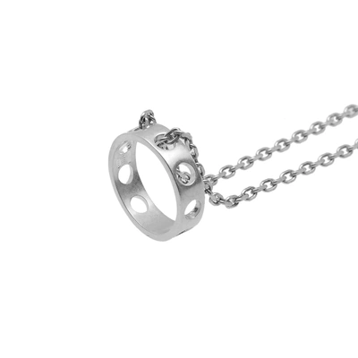 Shop Maison Margiela 11 Logo Band Ring Necklace In Silver