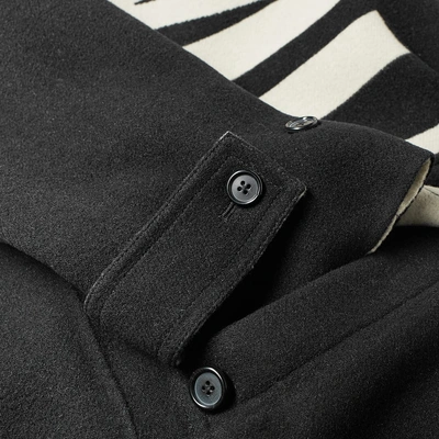 Shop Helmut Lang Logo Duffel Coat In Black