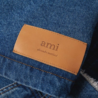 Shop Ami Alexandre Mattiussi Ami Sherpa Lined Denim Jacket In Blue