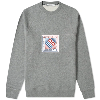 Shop Givenchy Woven Patch Sweat In Grey