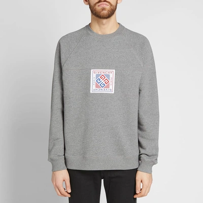 Shop Givenchy Woven Patch Sweat In Grey