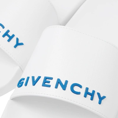 Shop Givenchy Rubber Logo Slide In White