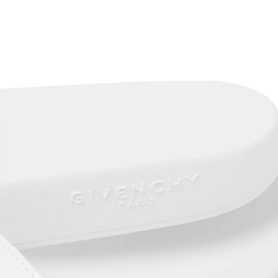 Shop Givenchy Rubber Logo Slide In White