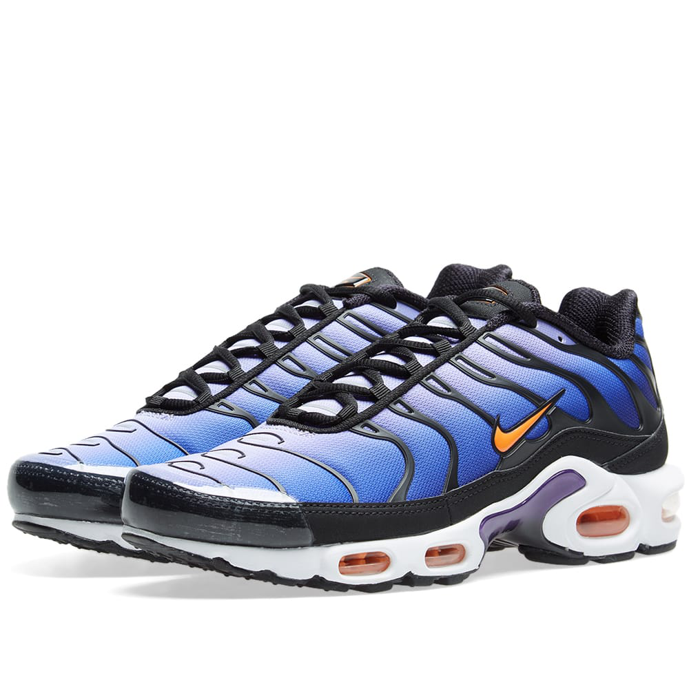 purple and black nike air max plus