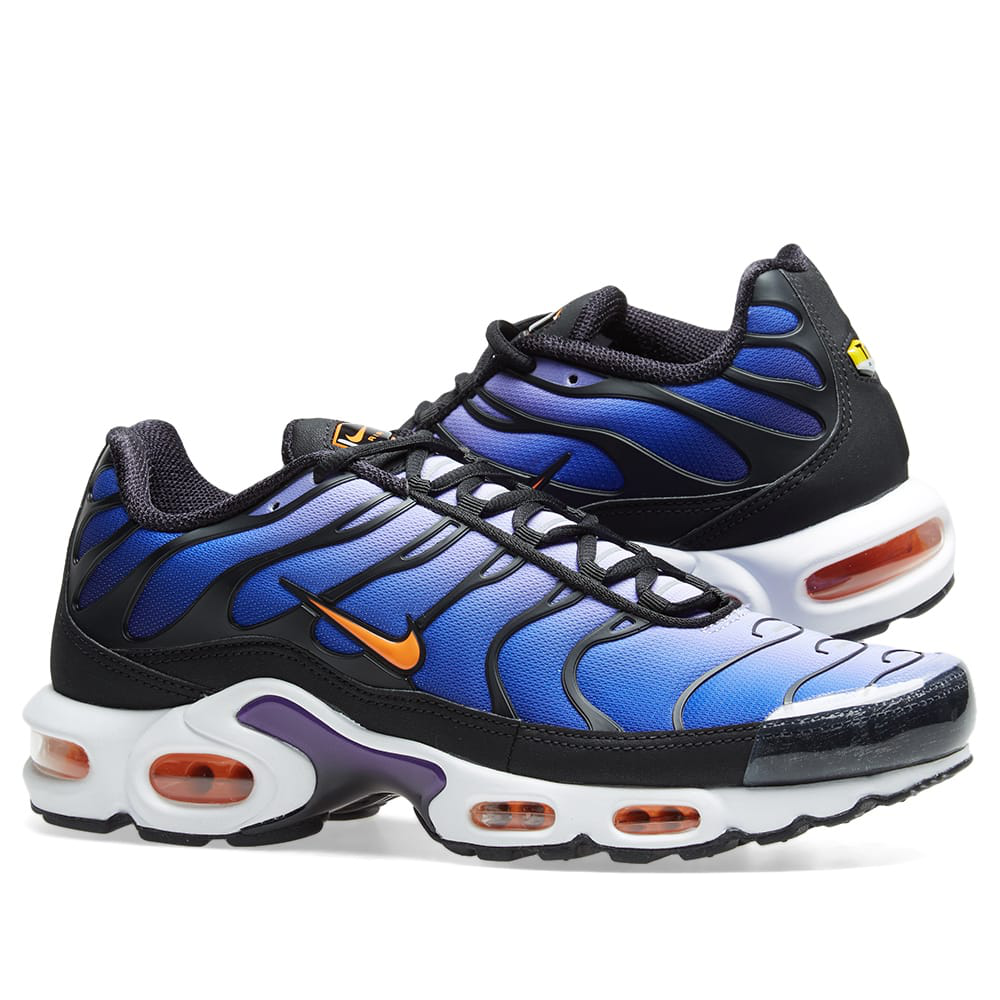 purple and black nike air max plus
