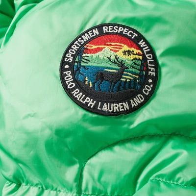Shop Polo Ralph Lauren Hooded Down Jacket In Green