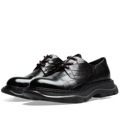 Shop Alexander Mcqueen Oversized Sole Derby Shoe In Black