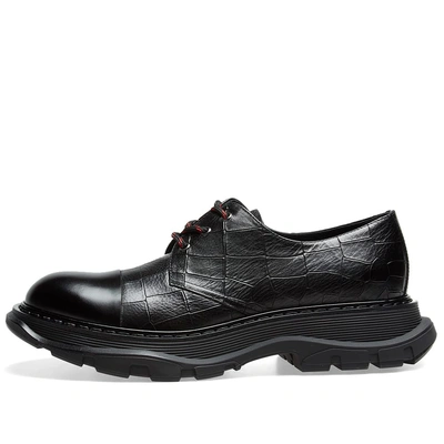 Shop Alexander Mcqueen Oversized Sole Derby Shoe In Black