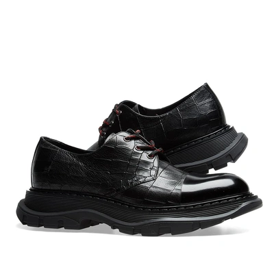 Shop Alexander Mcqueen Oversized Sole Derby Shoe In Black